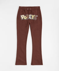 Popeye Flare Stacked Sweatpants - Brown