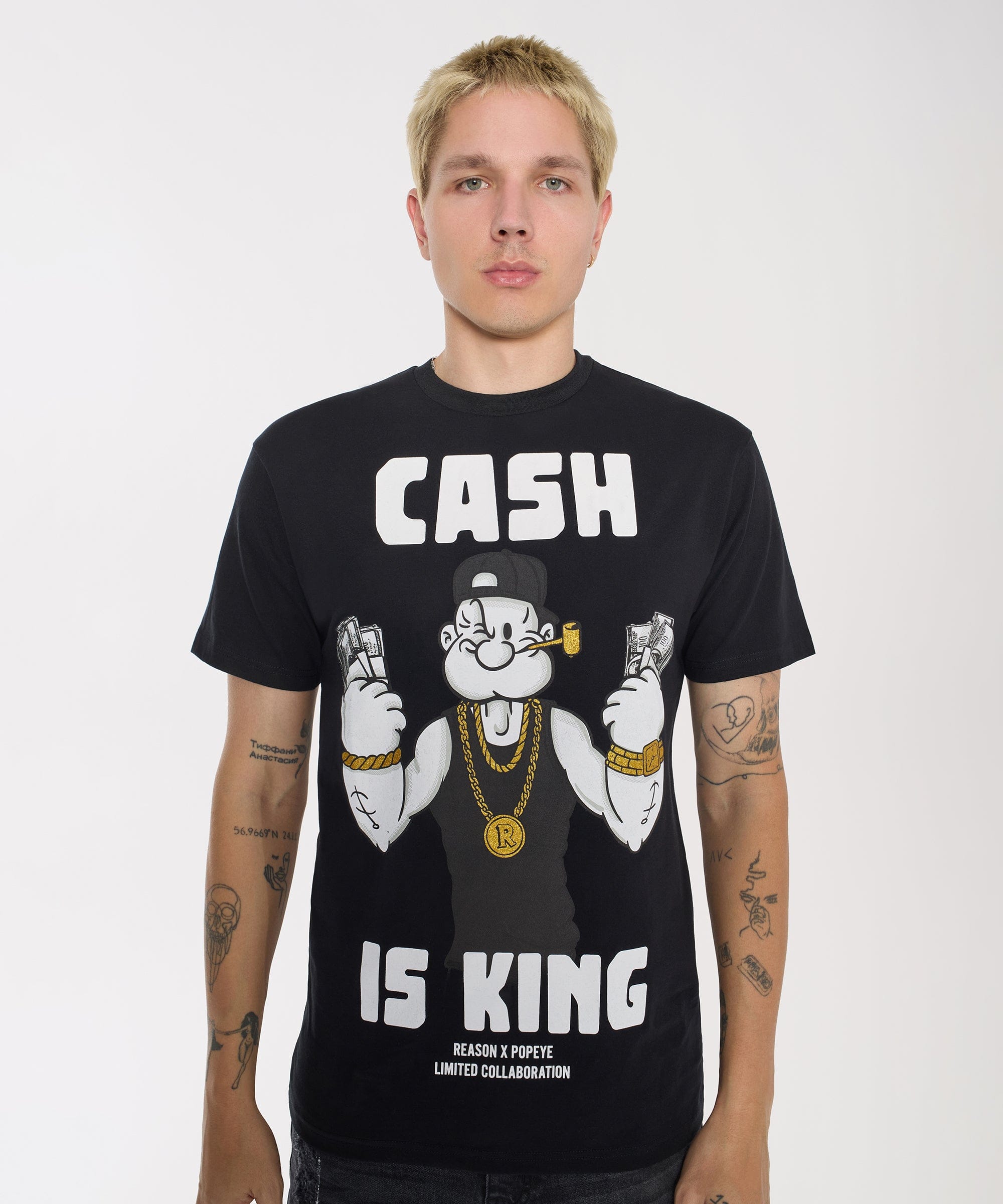 Popeye Cash Is King Short Sleeve Tee - Black