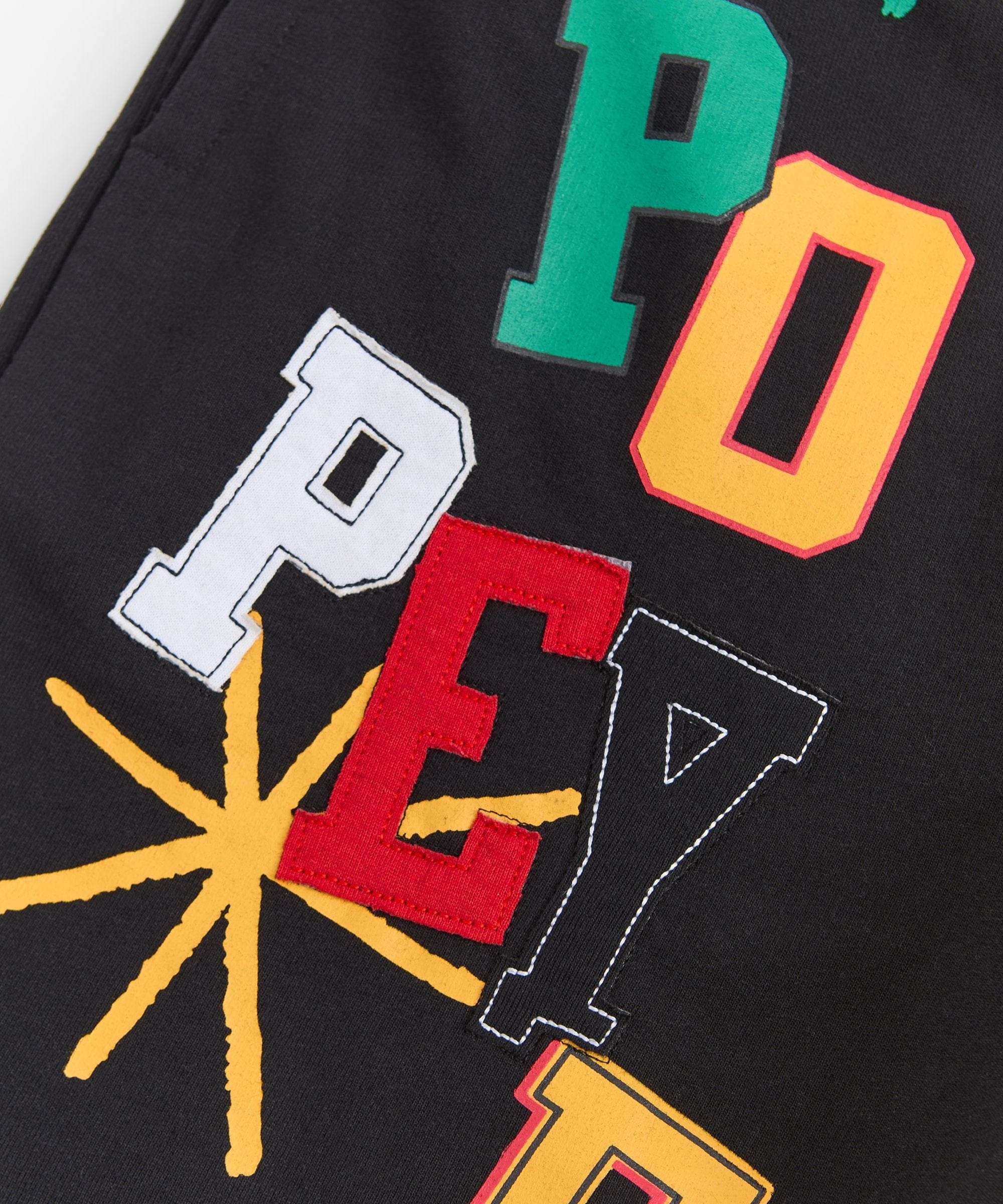 Plus Size Popeye Money Applique Short - Black