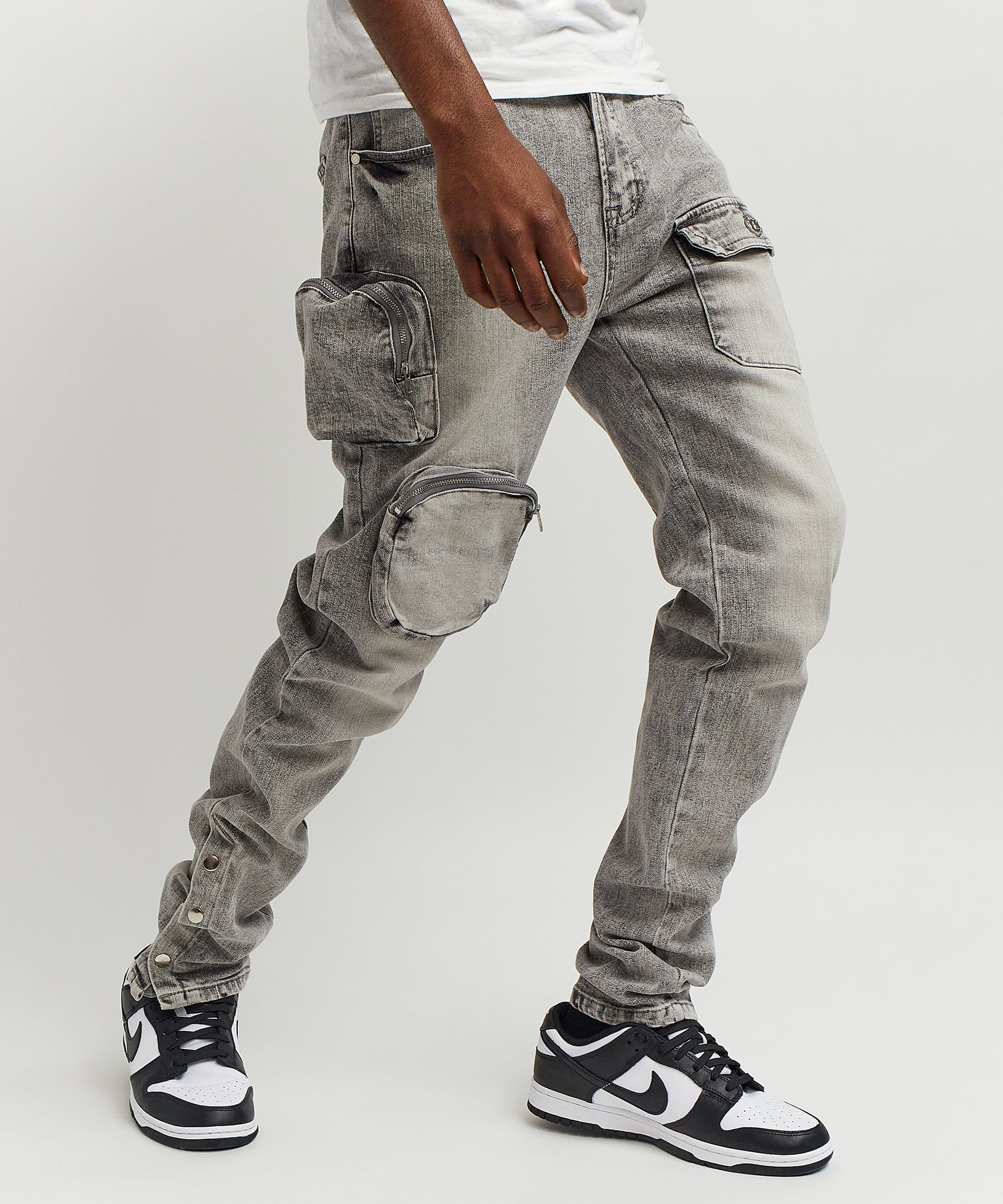 Robertson 3D Pocket Flare Denim Pant - Grey