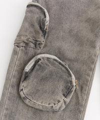 Robertson 3D Pocket Flare Denim Pant - Grey