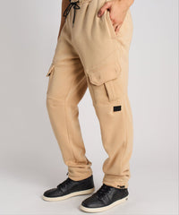 Banks Relaxed Fit Fleece Cargo Pants - Beige
