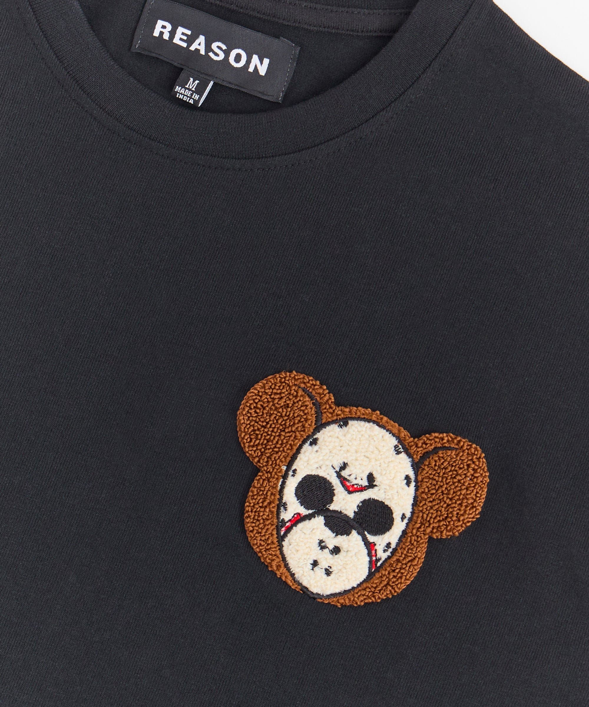 Chest Hit Grizzly Embroidered Short Sleeve Tee - Black