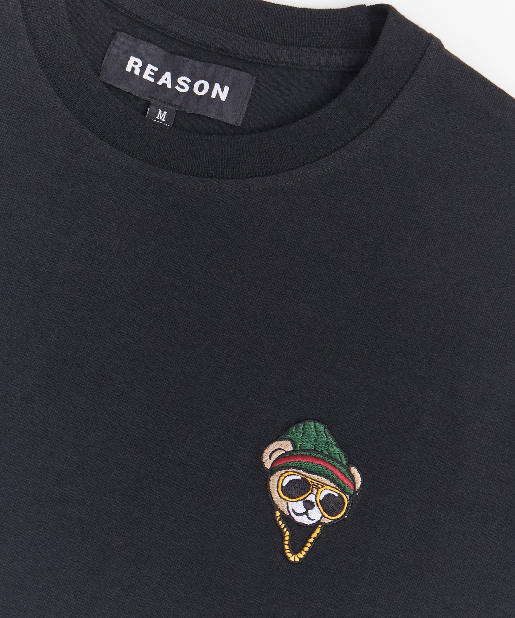 Chest Hit Embroidered Short Sleeve Tee - Black