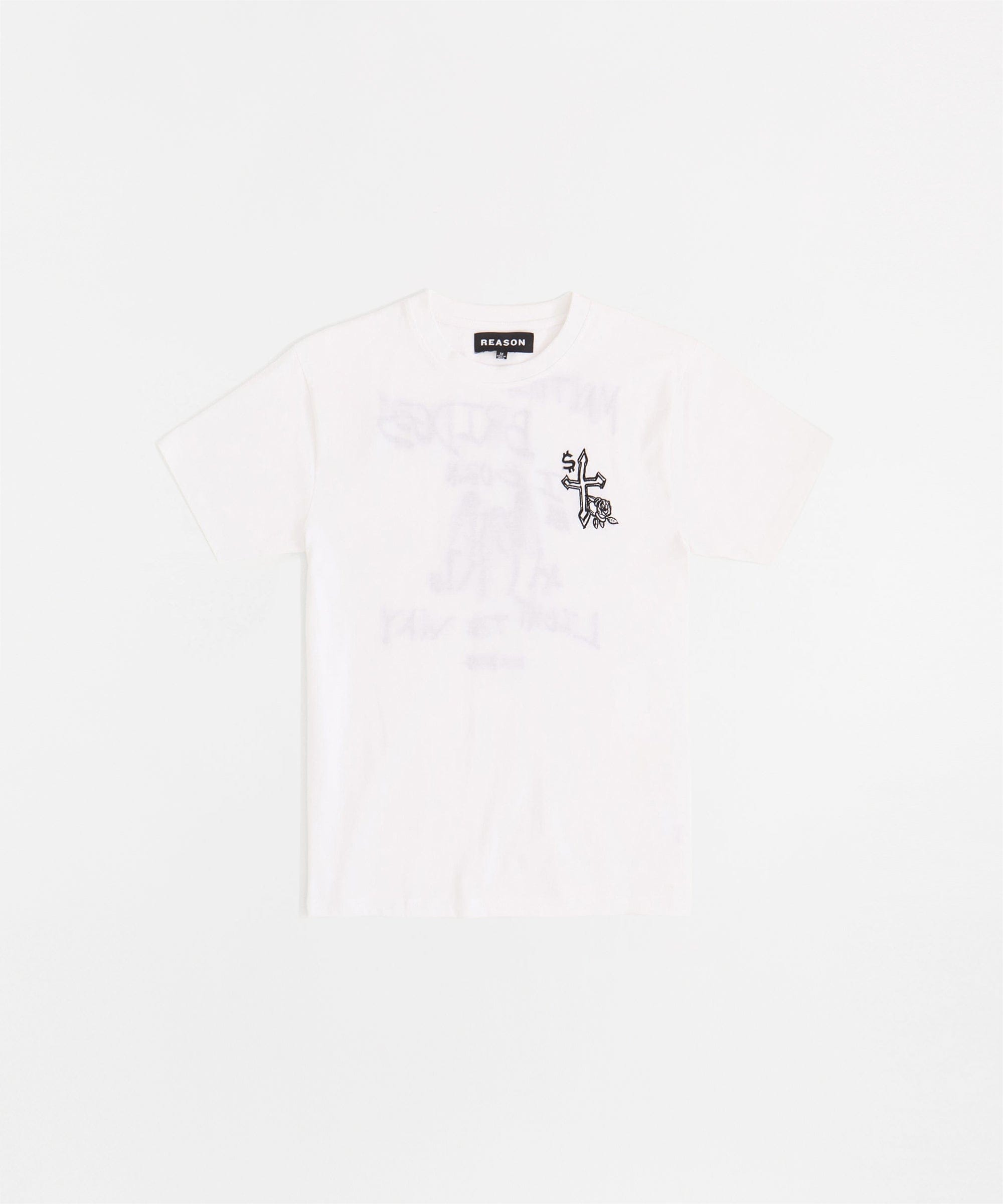 My Way Embroidered Short Sleeve Tee - White