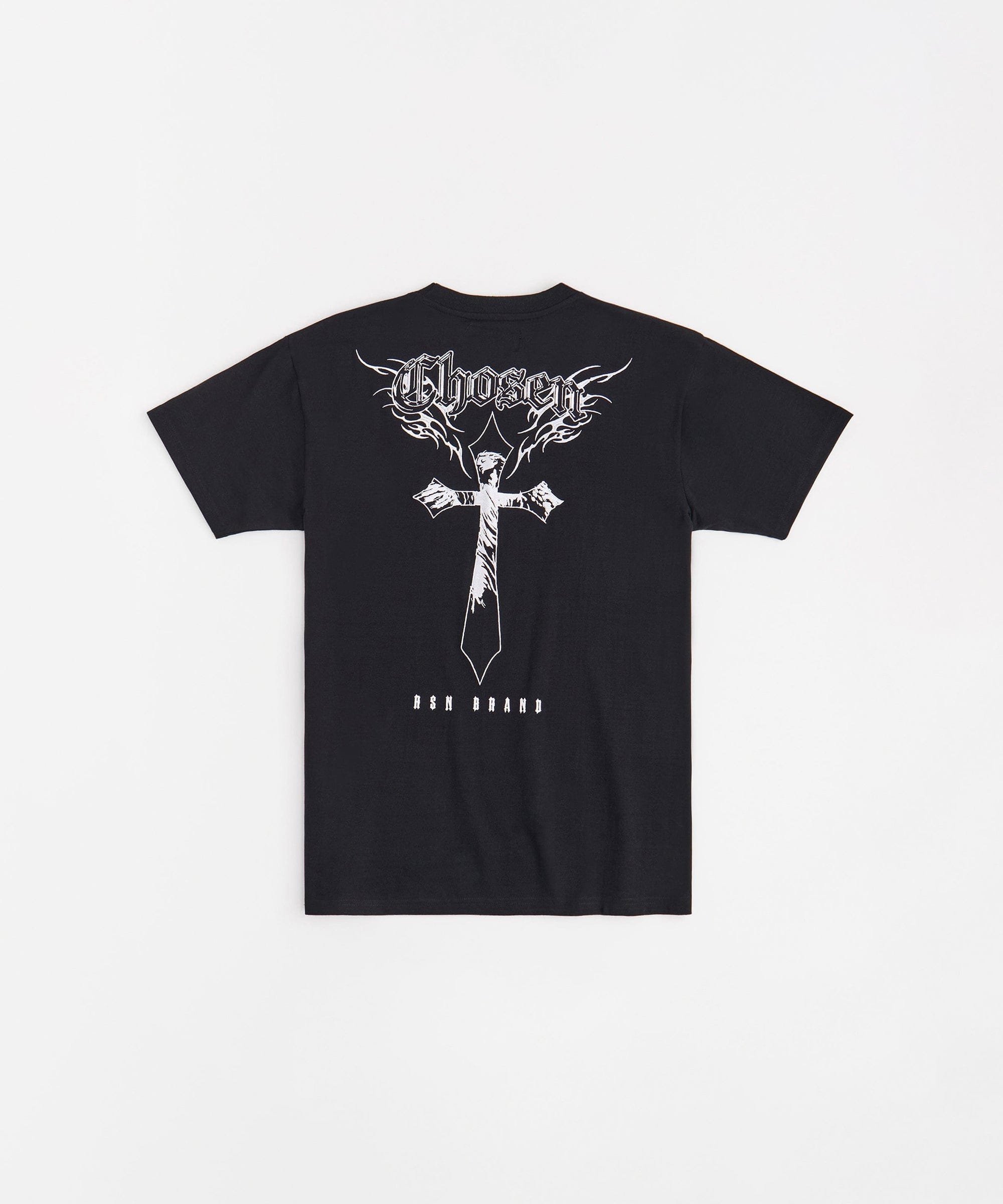 Chosen Cross Embroidered Short Sleeve Tee - Black