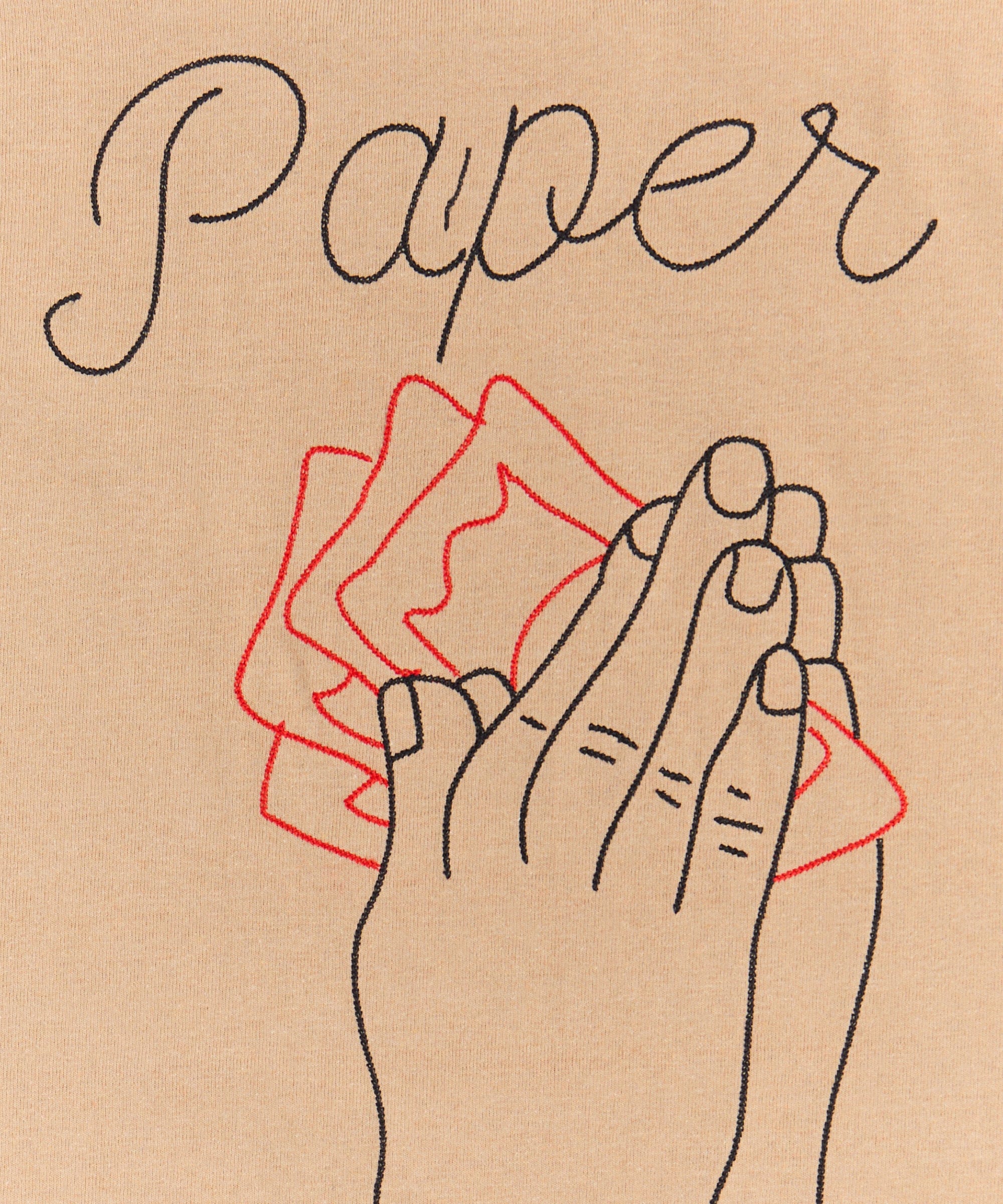 Paper Chaser Embroidered Short Sleeve Tee - Khaki