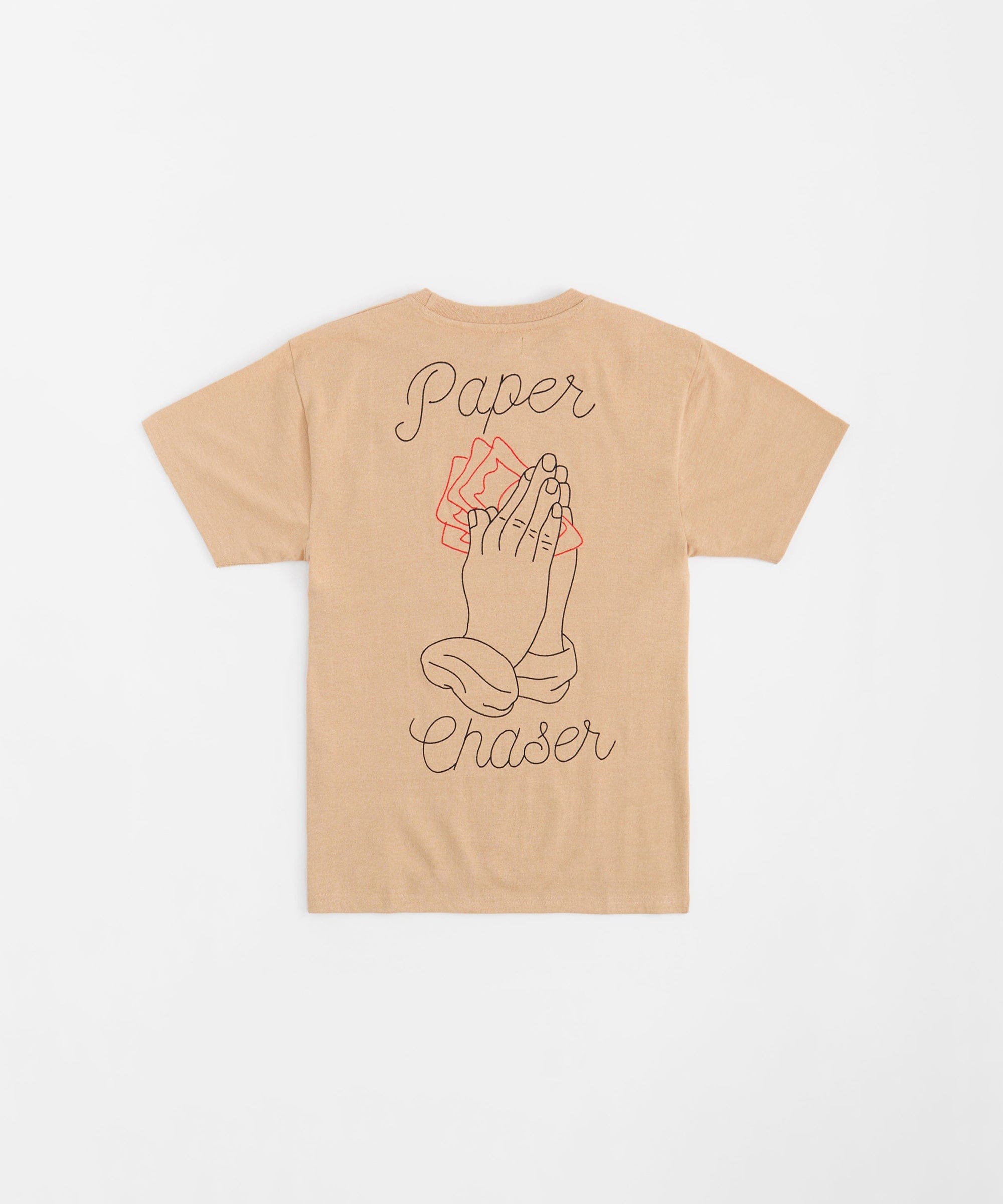 Paper Chaser Embroidered Short Sleeve Tee - Khaki
