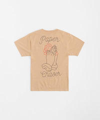 Paper Chaser Embroidered Short Sleeve Tee - Khaki