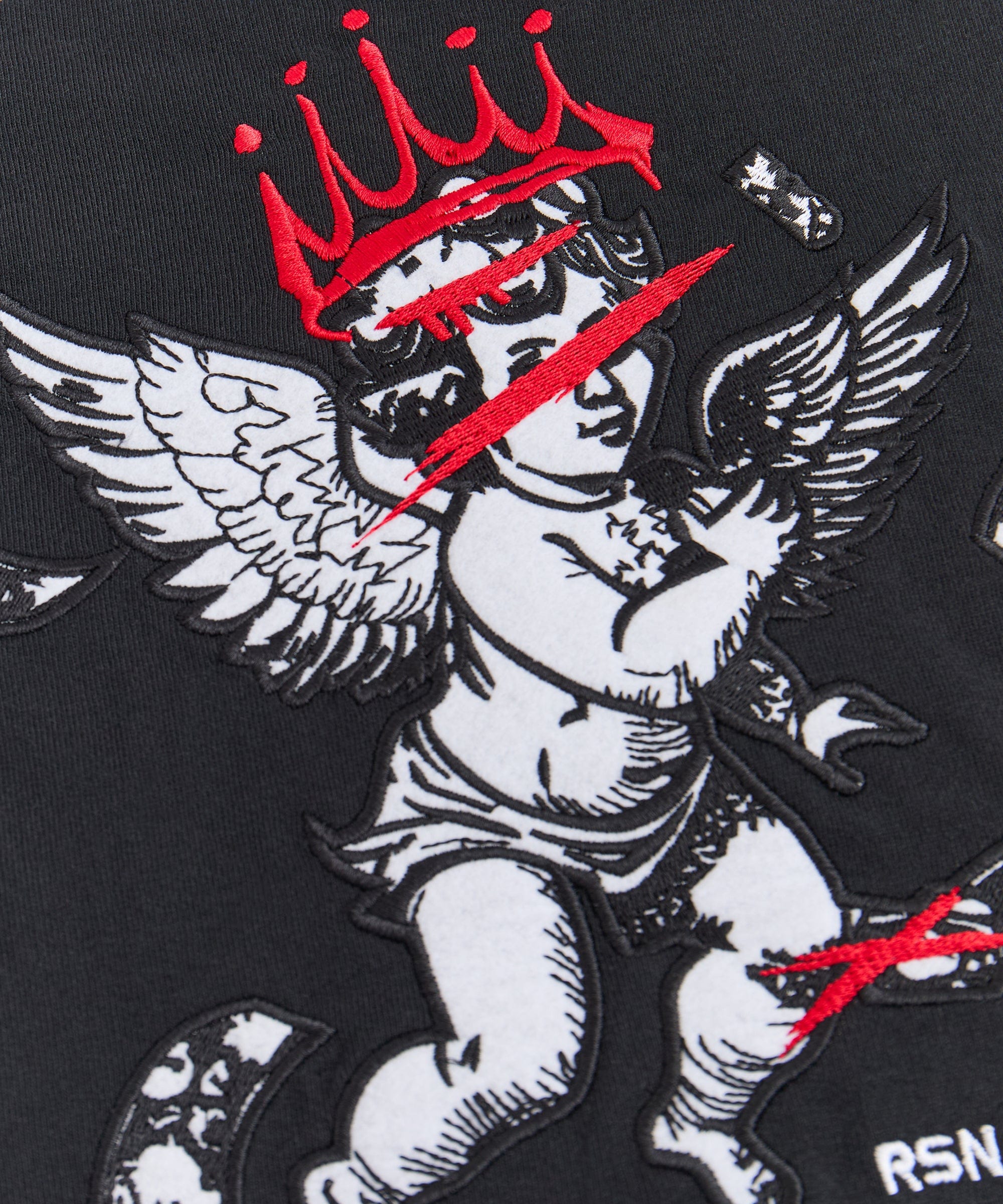 Move In Silence Embroidered Short Sleeve Tee - Black