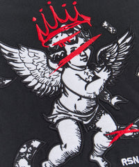 Move In Silence Embroidered Short Sleeve Tee - Black