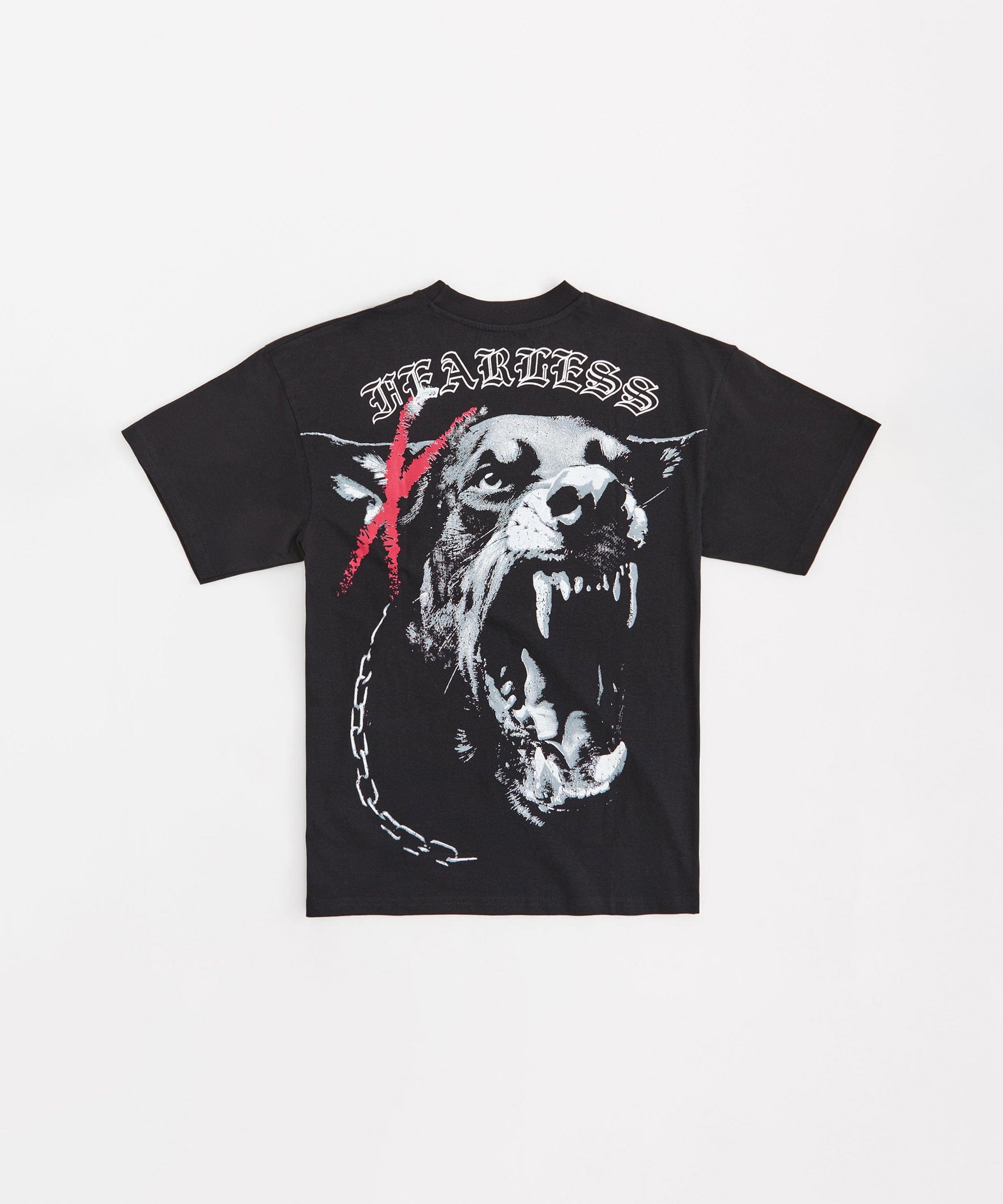 Fearless Embroidered Short Sleeve Tee - Black