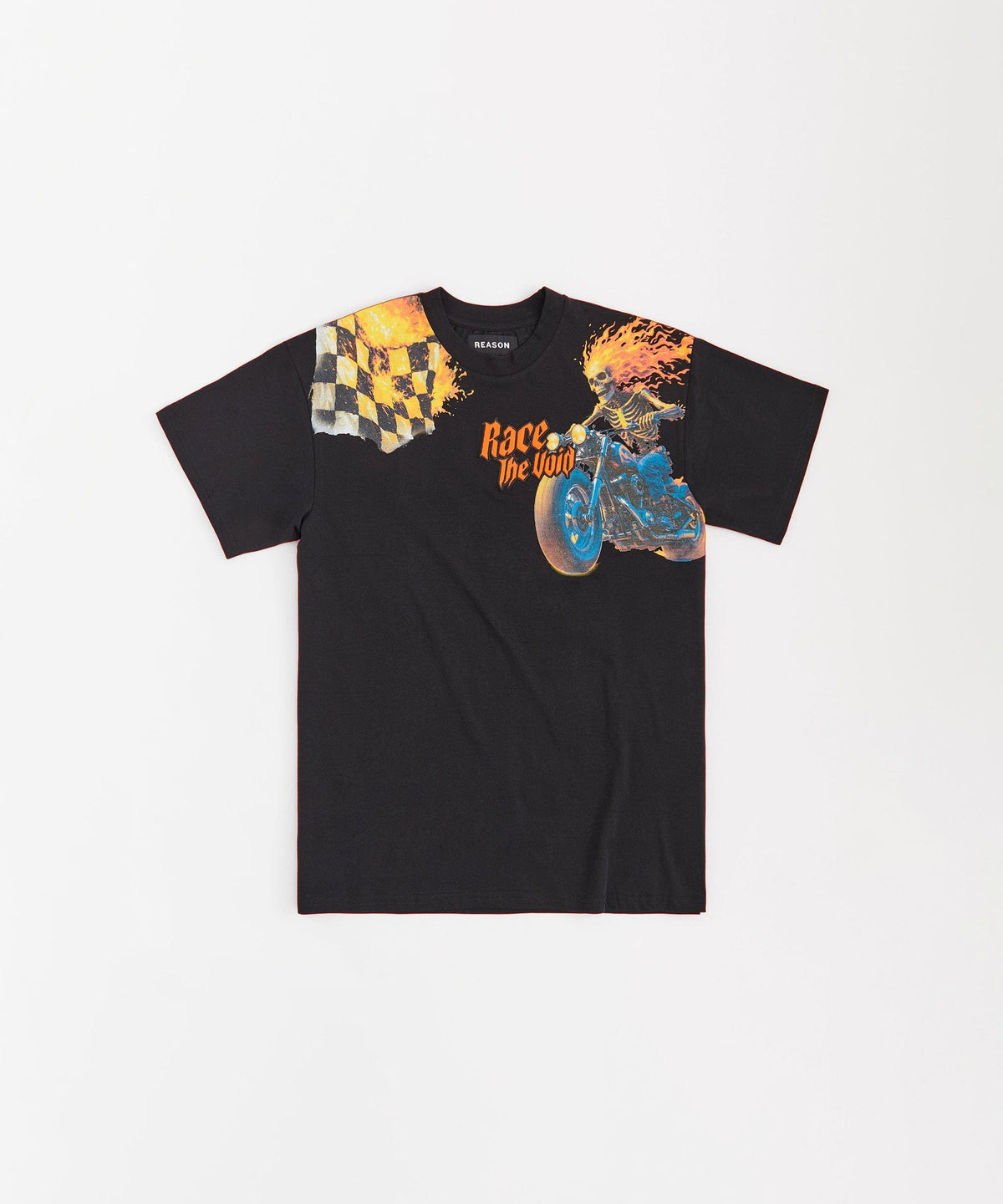 Race The Void Applique Short Sleeve Tee - Black