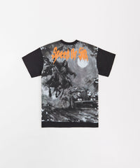 Race The Void Applique Short Sleeve Tee - Black