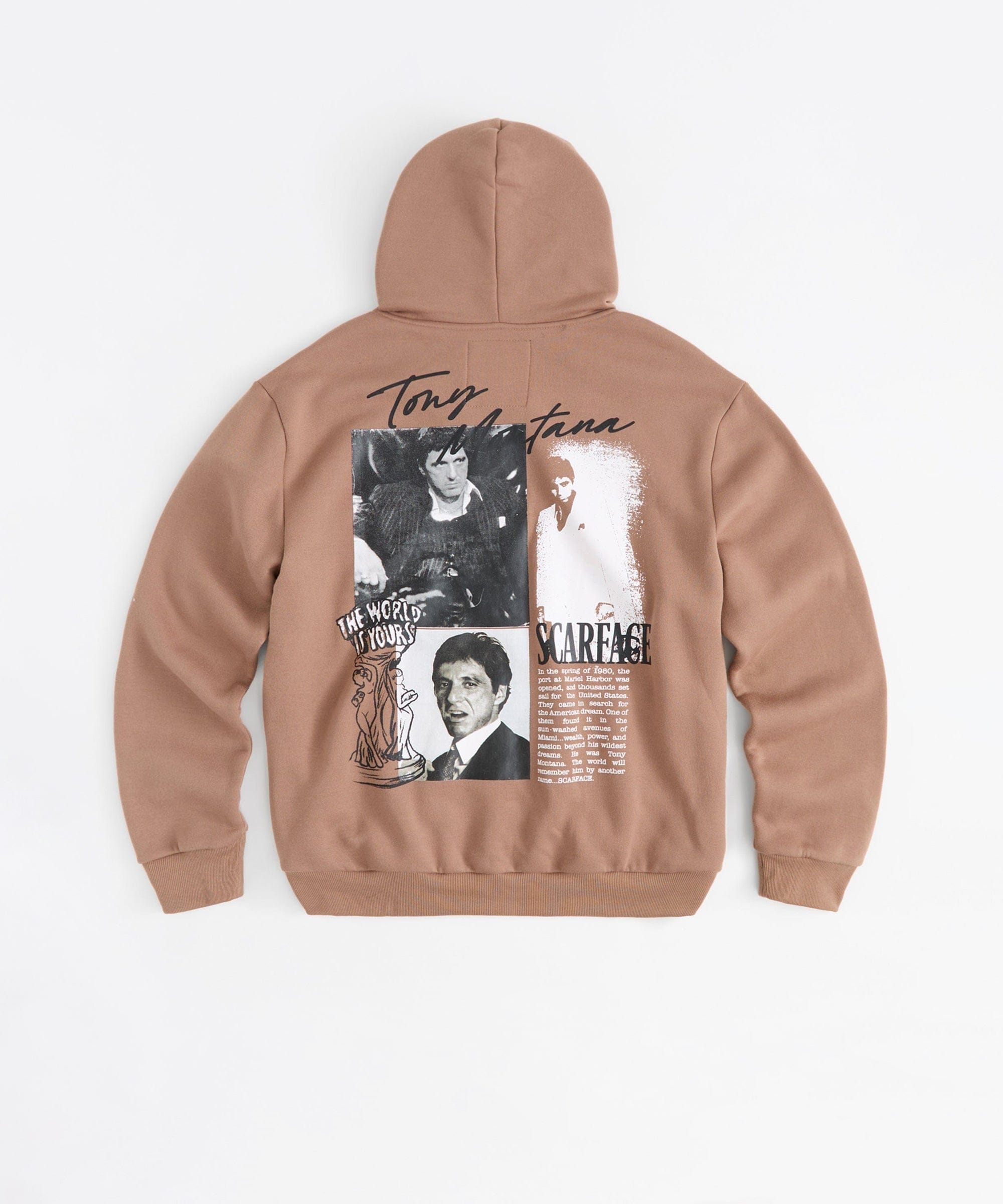 Scarface Embroidered Full Zip Hoodie - Brown