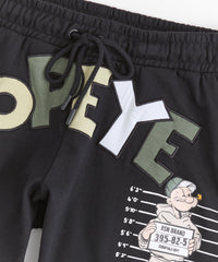 Popeye Applique Short - Black