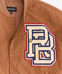 Coaches Reason Chenille Patched Jacket - Brown