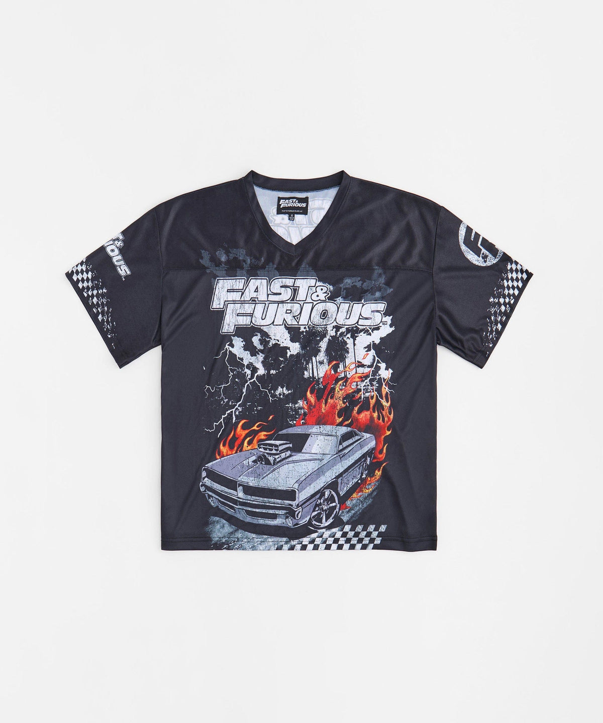 Fast & Furious Cropped Football Jersey - Black