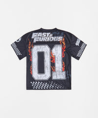 Fast & Furious Cropped Football Jersey - Black