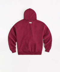Essential Heavyweight Fleece Baggy Fit Comfy Hoodie - Burgundy