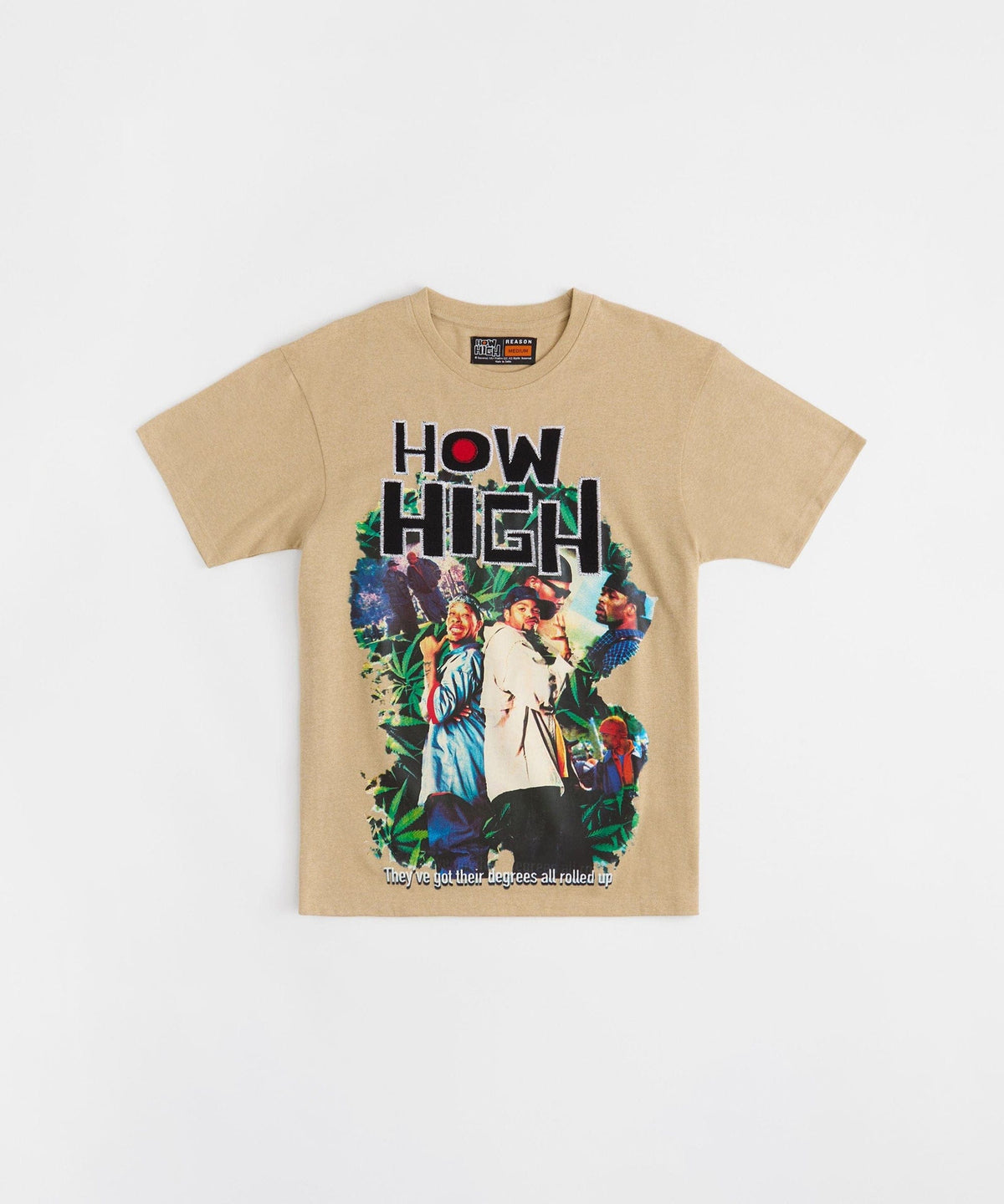 How High Degrees Embroidered Short Sleeve Tee - Tan