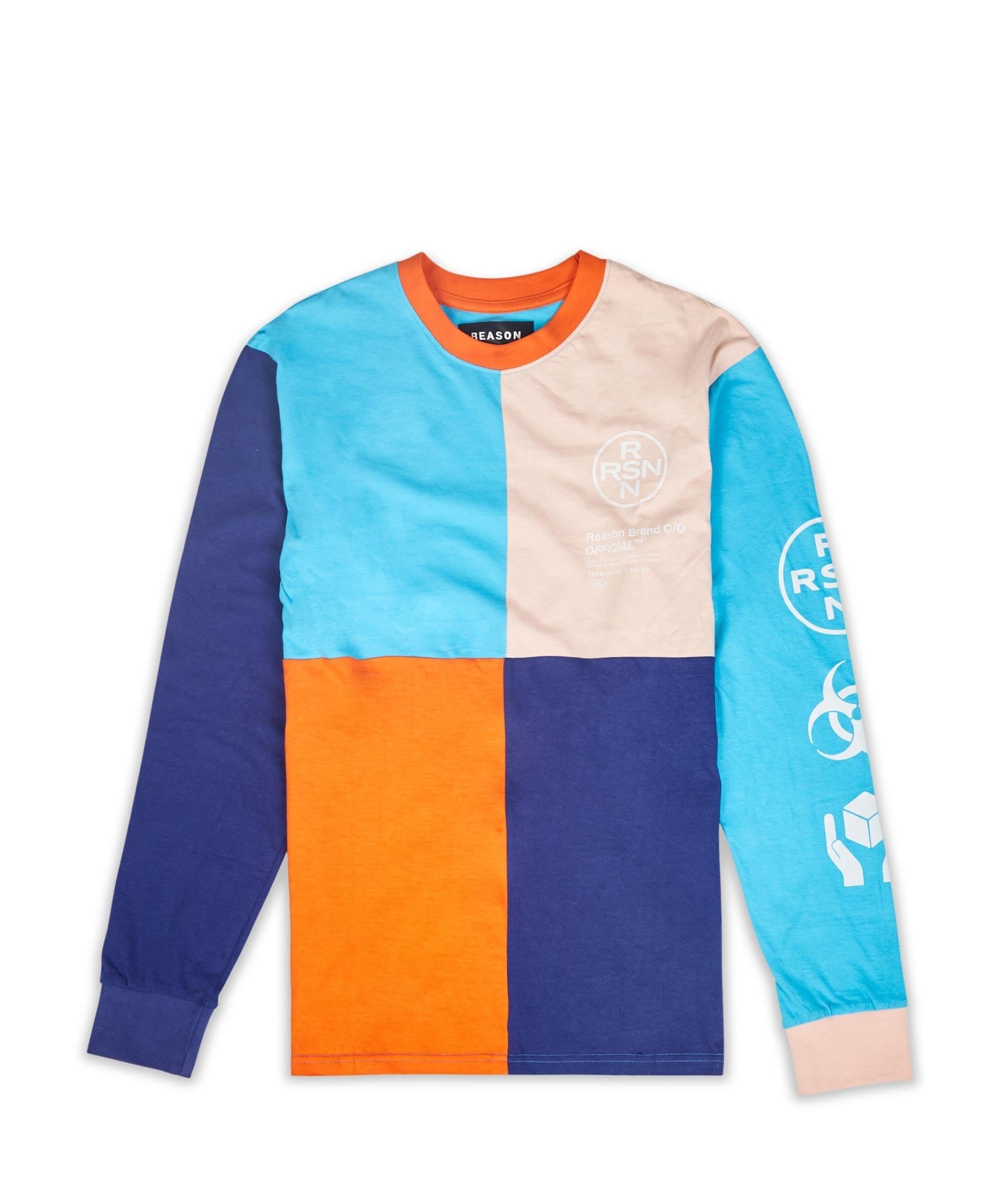Color Blocked Long Sleeve Tee - Navy