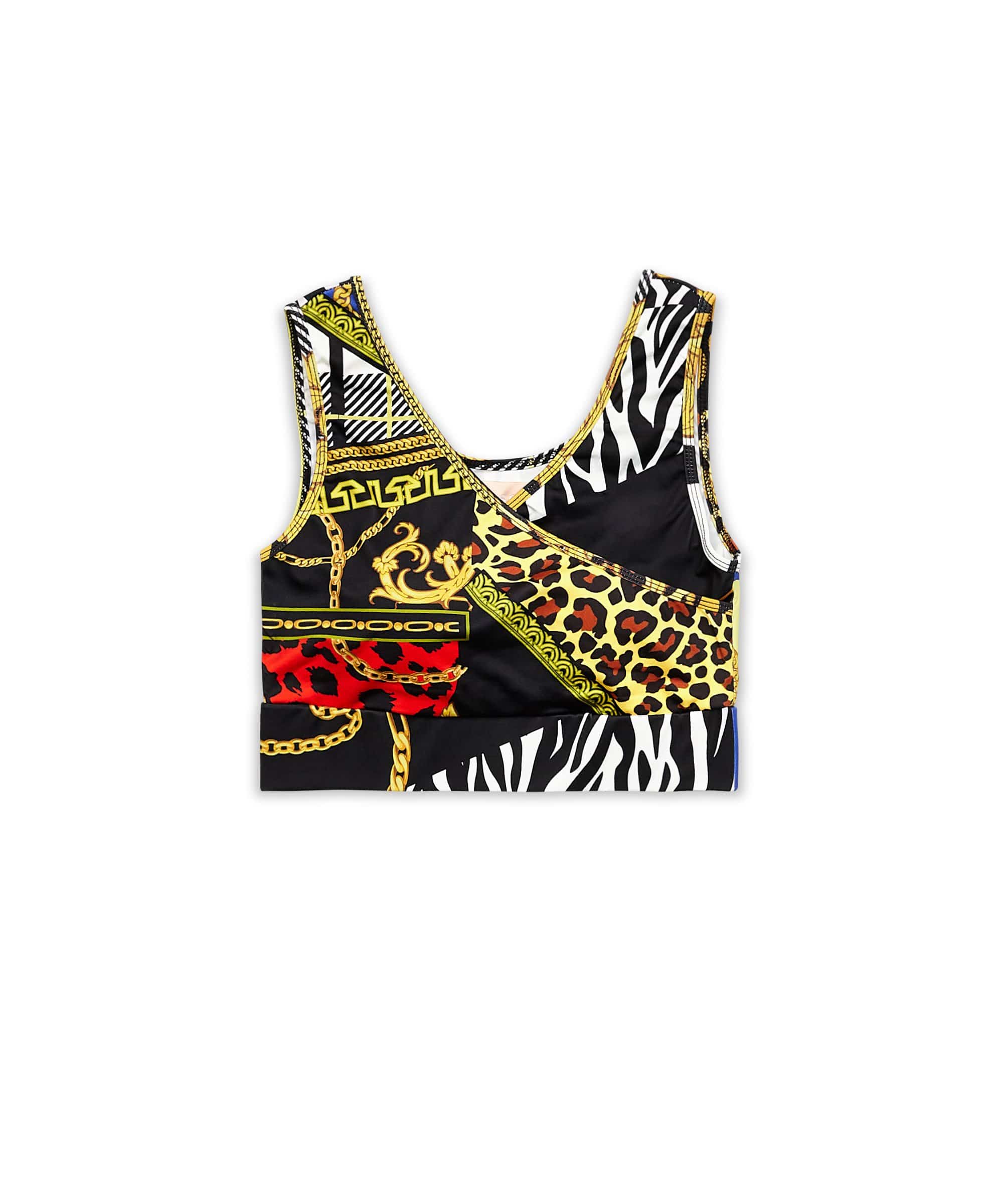 Womens Plaid Chain Sports Bra