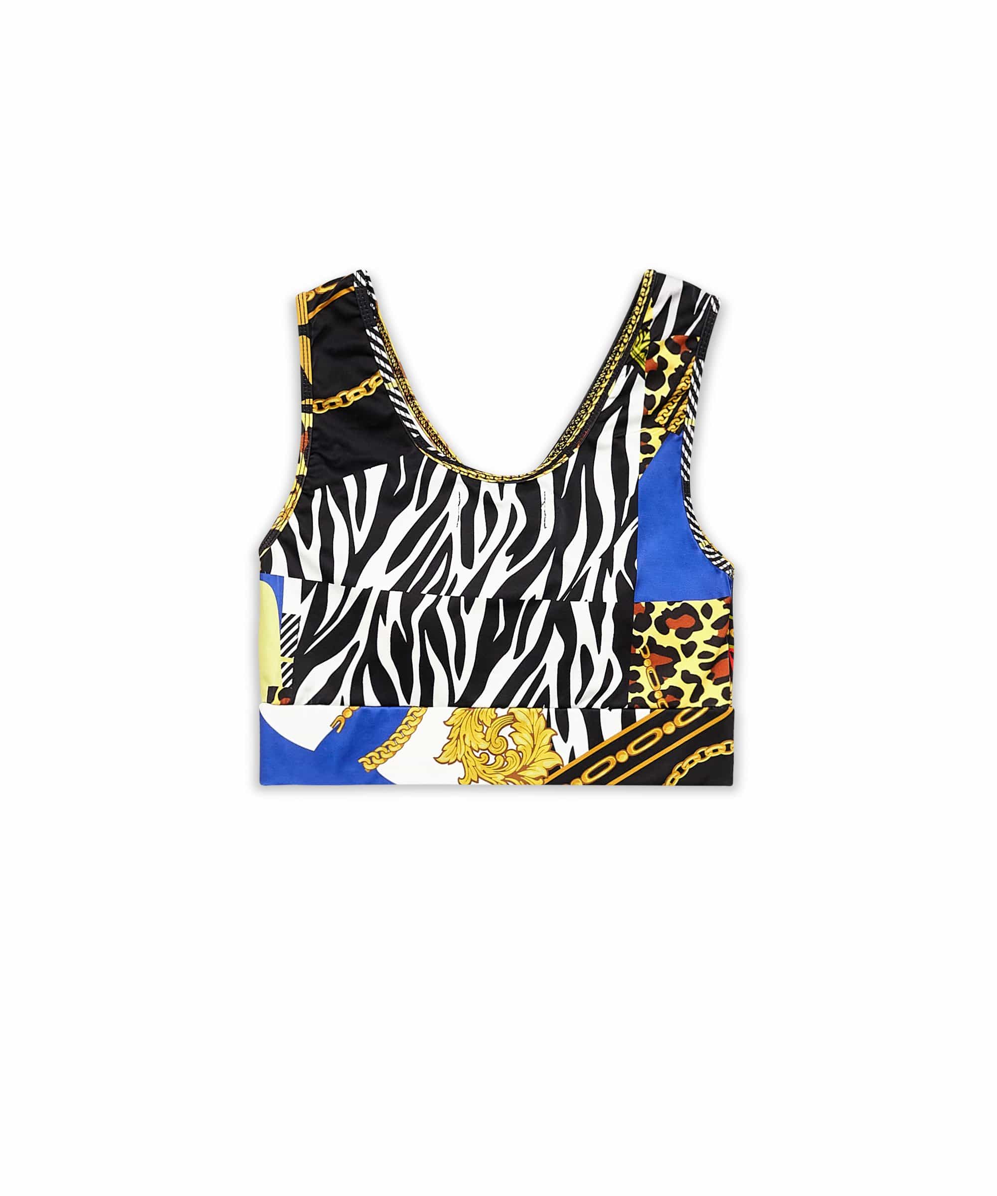 Womens Plaid Chain Sports Bra