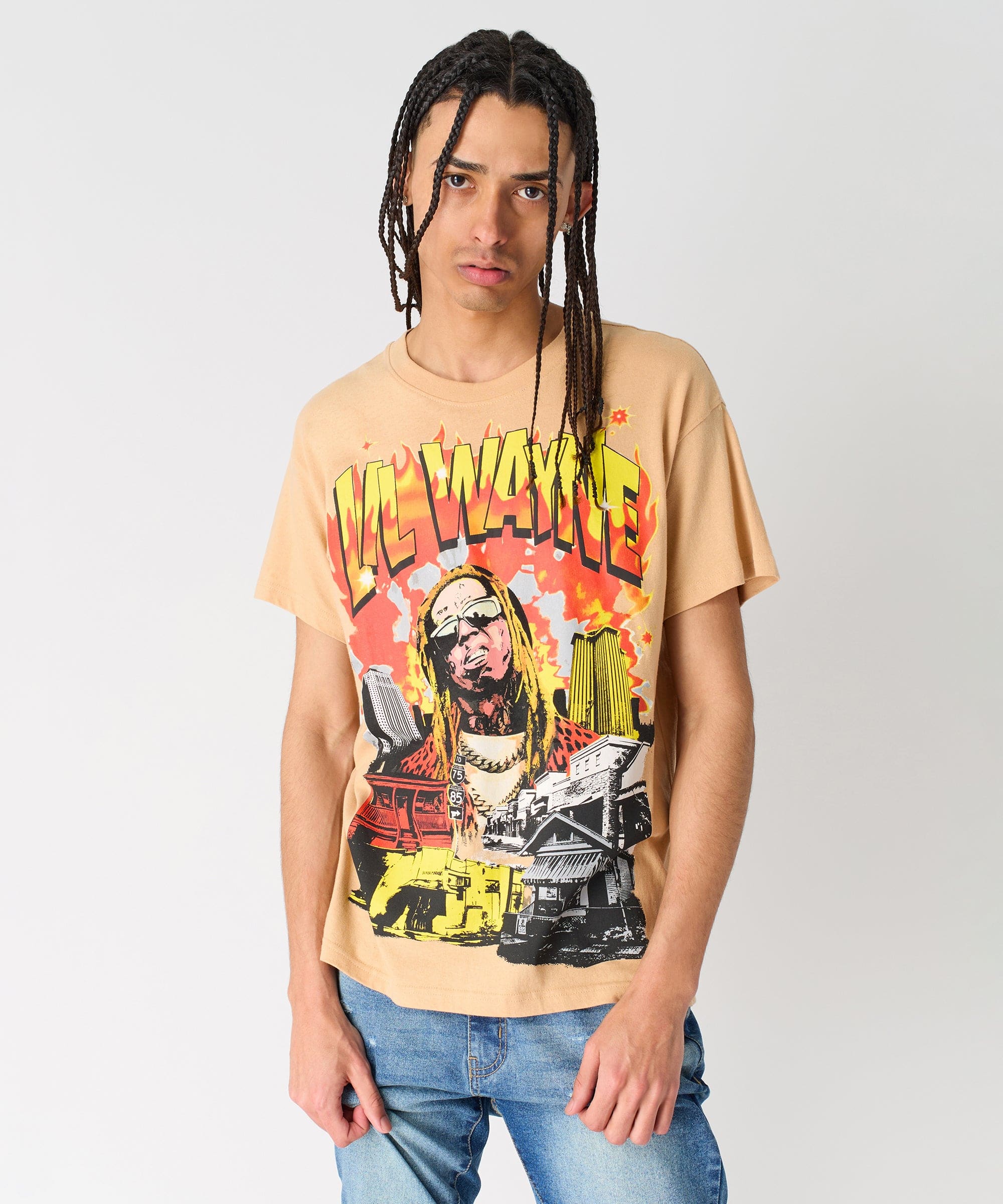 Lil Wayne New Orleans Short Sleeve Tee - Khaki