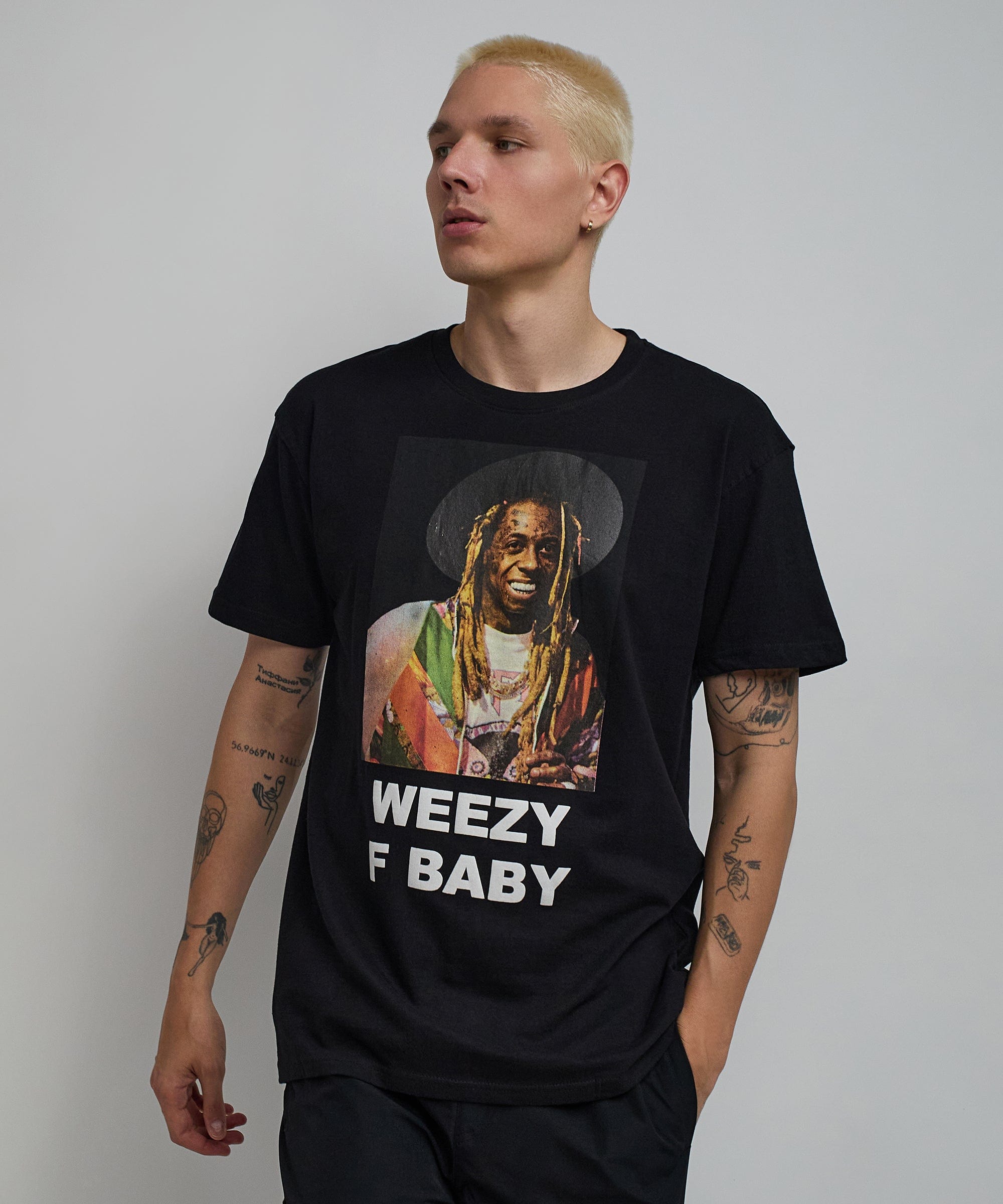 Lil Wayne Weezy F Baby Photo Short Sleeve Tee - Black