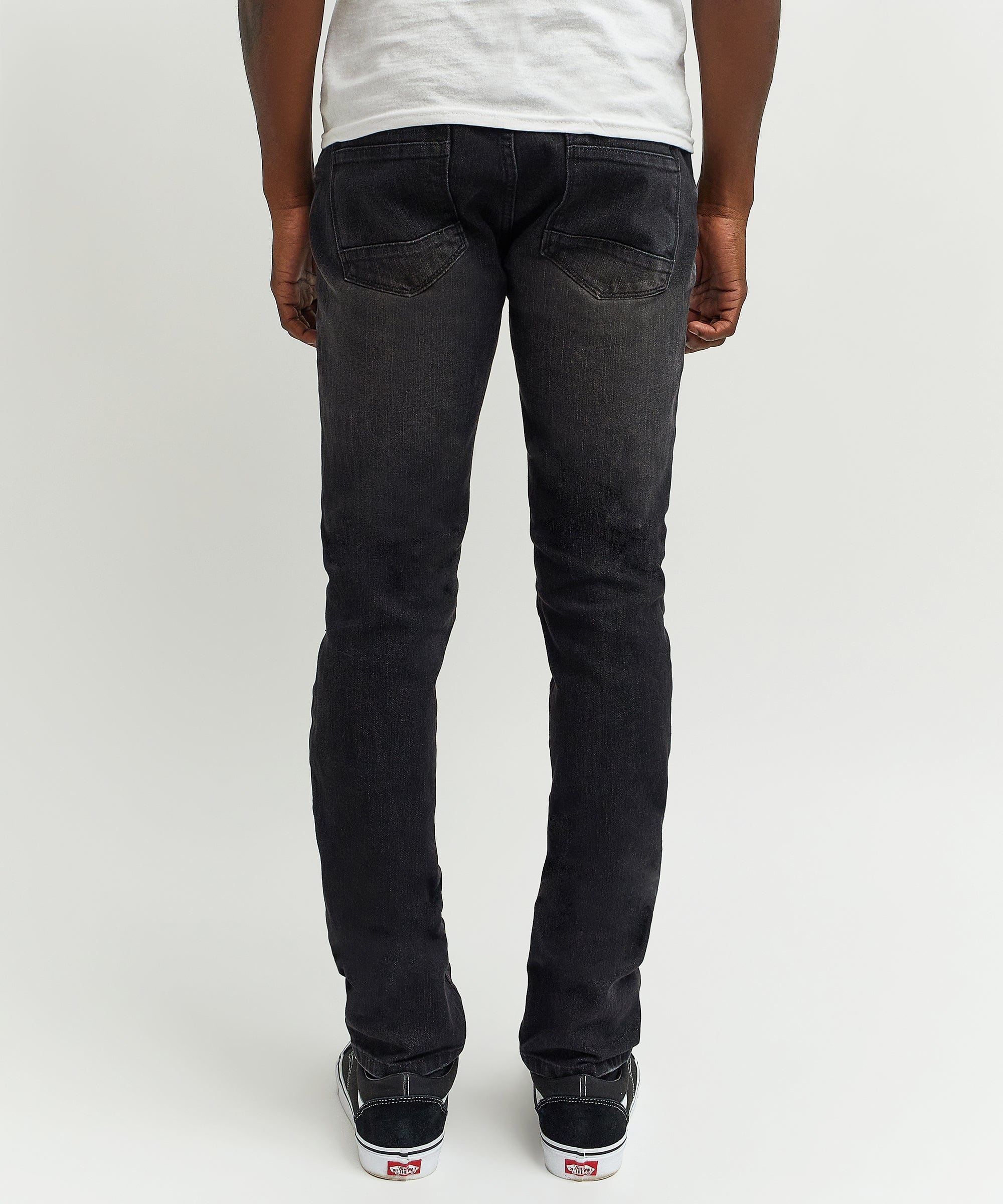 Terrance Flannel Patched Grey Wash Denim Jeans