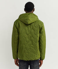 Quilted Hooded Jacket - Olive Green