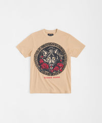 Rhinestone Short Sleeve Tee - Khaki