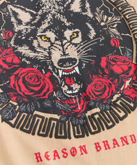 Rhinestone Short Sleeve Tee - Khaki