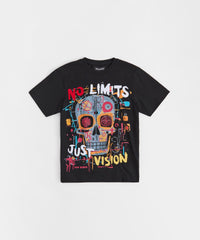 No Limits Skull Applique Short Sleeve Tee - Black