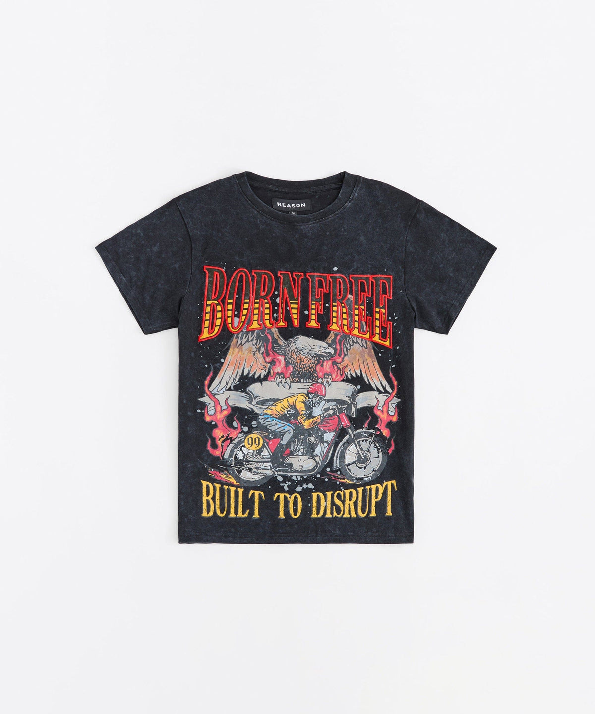 Born Free Applique Short Sleeve Tee - Charcoal