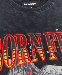 Born Free Applique Short Sleeve Tee - Charcoal