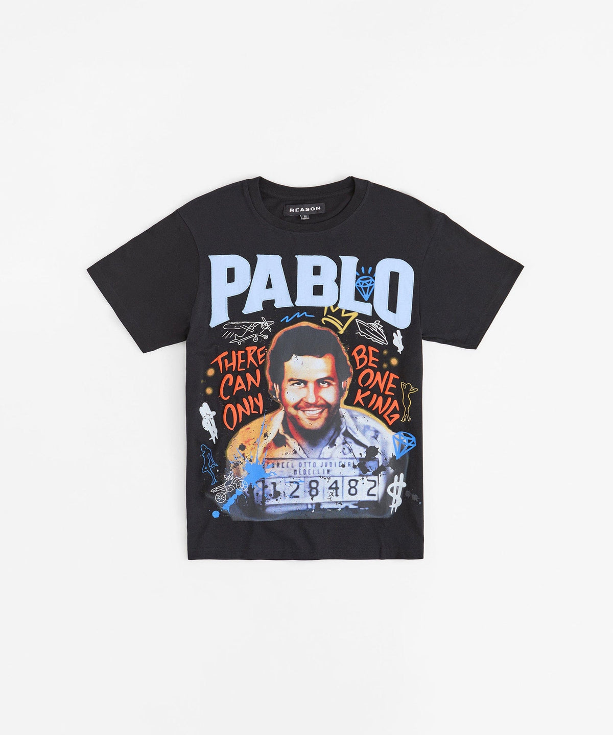 Pablo Graffiti Applique Short Sleeve Tee - Black