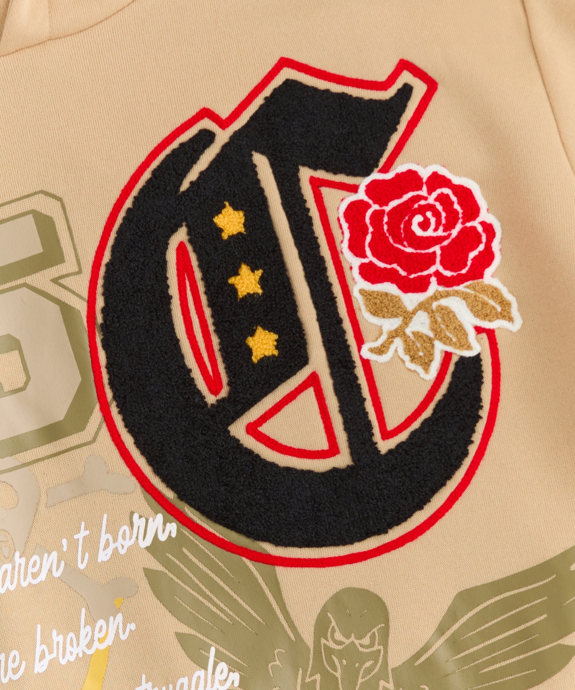 Champion Chenille Patched Hoodie - Khaki