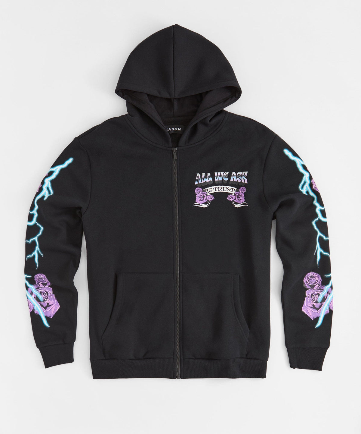 Women Trust Zip Up Hoodie - Black