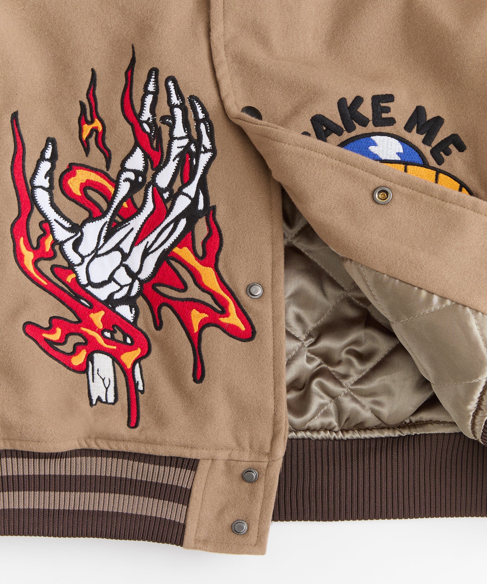 Beyond Reality Varsity Jacket PU - Khaki