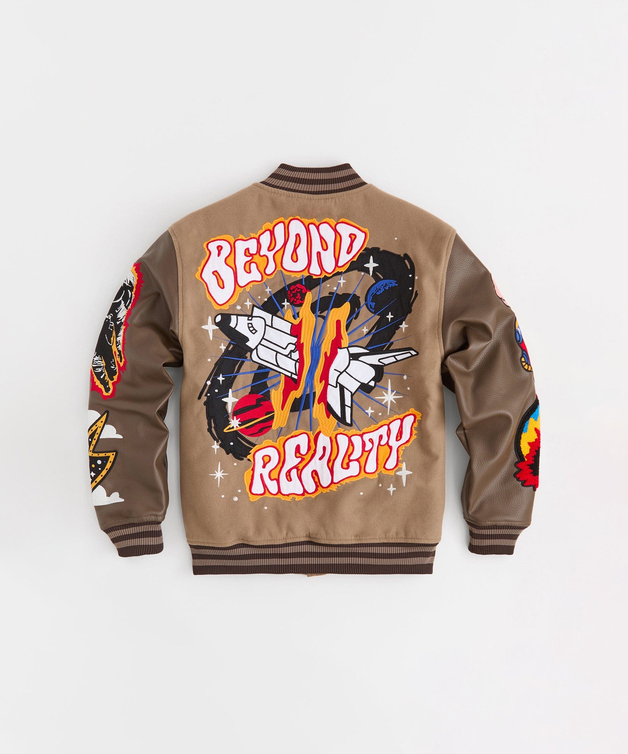 Beyond Reality Varsity Jacket PU - Khaki