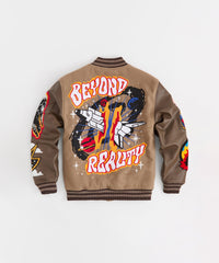 Beyond Reality Varsity Jacket PU - Khaki