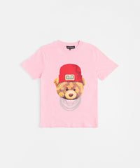 Teddy Rhinestone Short Sleeve Tee - Pink