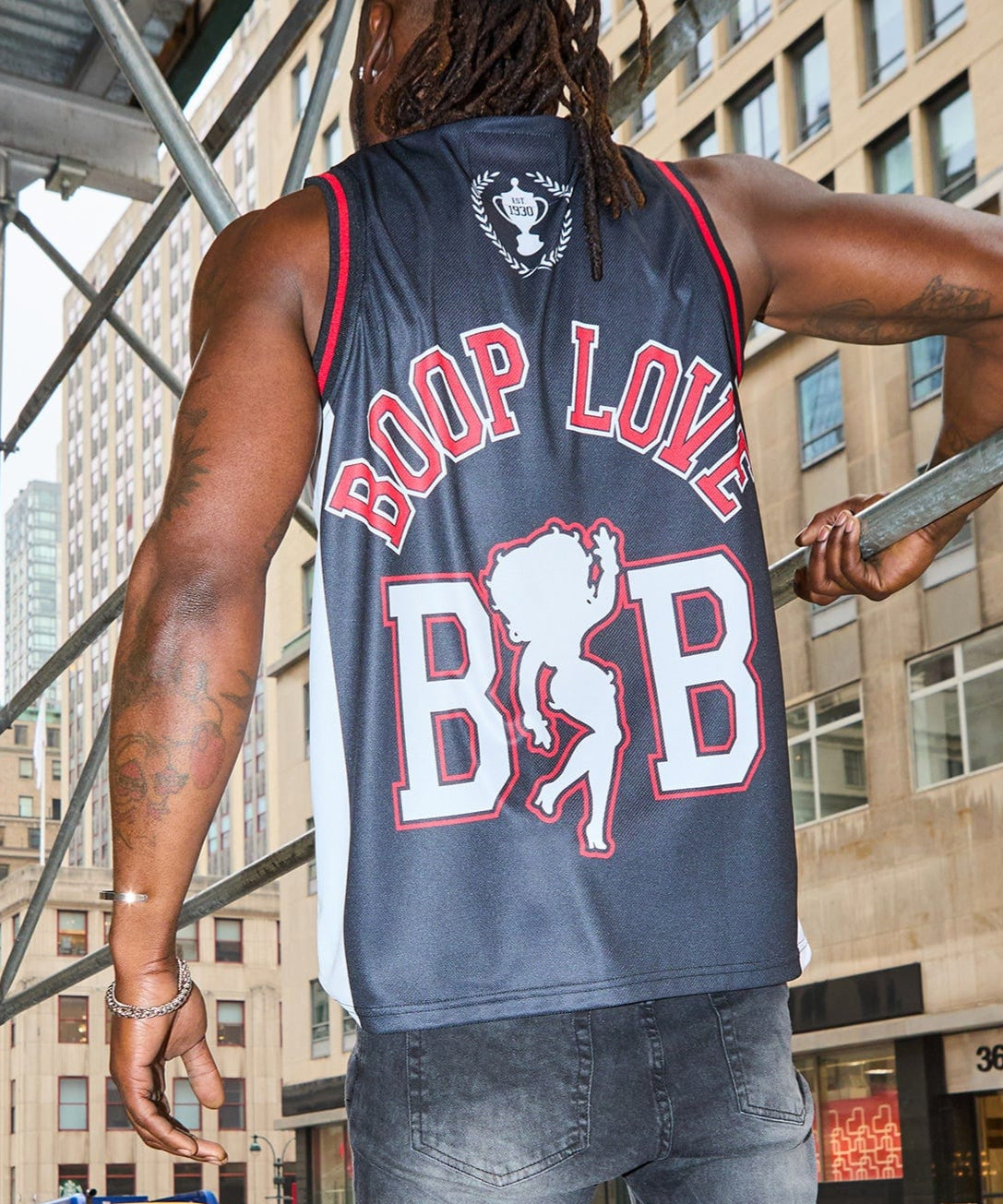 Betty Boop Basketball Jersey - Black