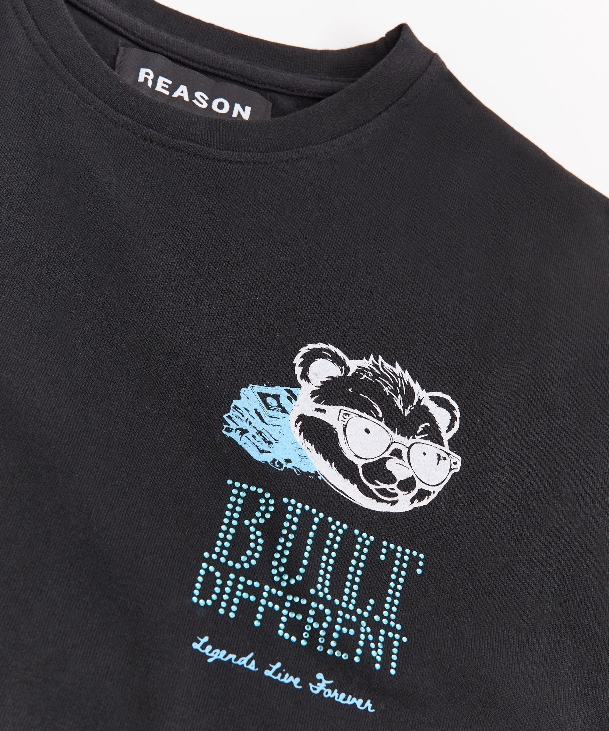 Built Different Rhinestone Short Sleeve Tee - Black