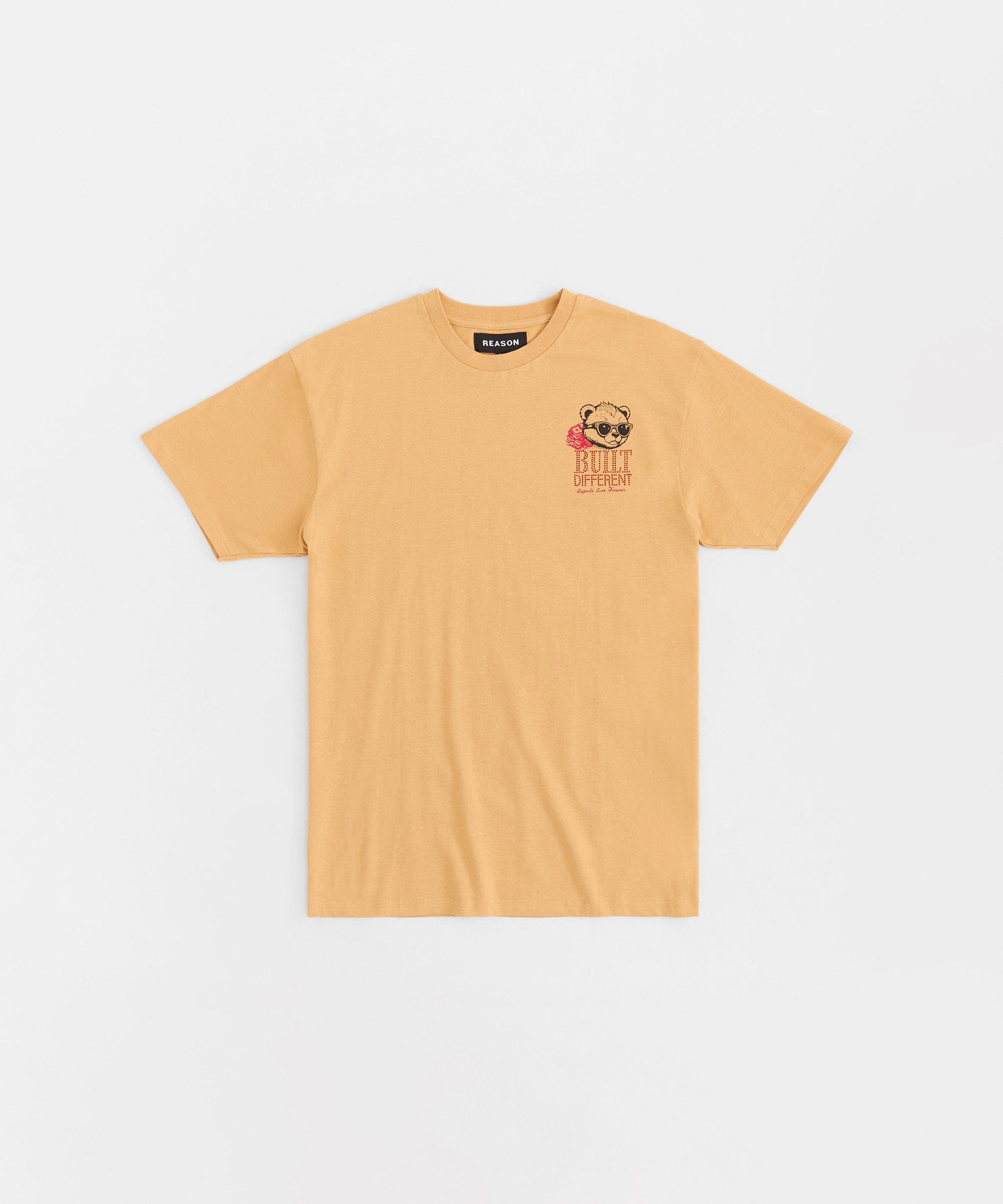 Built Different Rhinestone Short Sleeve Tee - Khaki