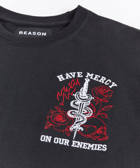 Mercy Embroidered  Short Sleeve Tee - Black