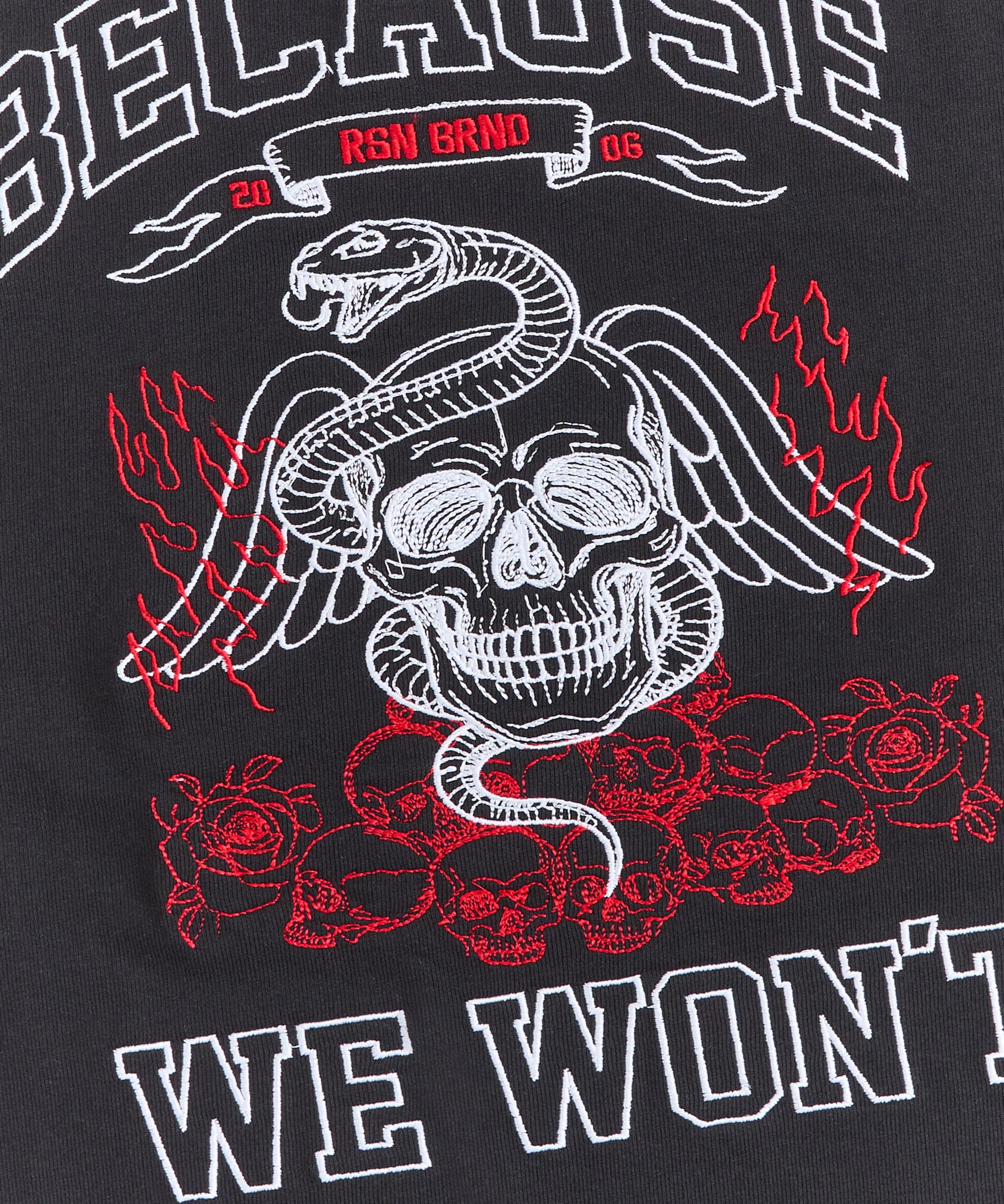 Mercy Embroidered  Short Sleeve Tee - Black