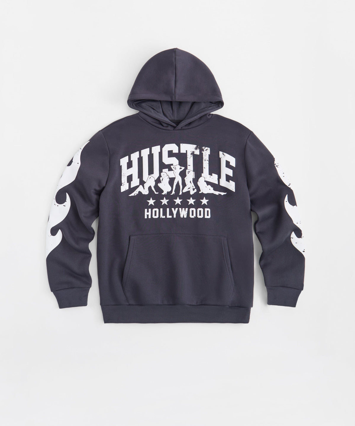 Hustle Chenille Patched Hoodie - Black